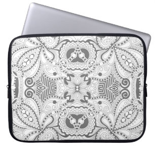 Blomman kvadrerar klotter laptop fodral