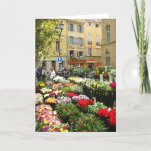 Blomman marknadsför i Aixen Provence, frankrike Kort