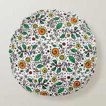 Blomman Mönster orange Swirl Berry on White -