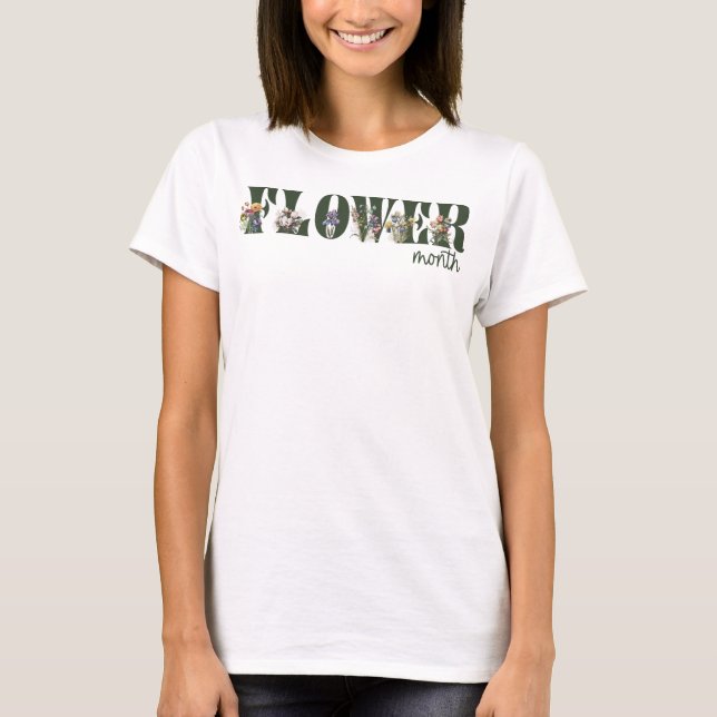 Blommånad i blommor T-Shirt (Framsida)