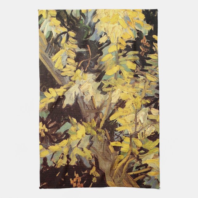 Blommande akaciagrenar av Vincent van Gogh Kökshandduk (Vertikal)