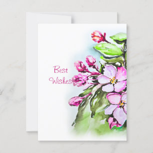 Blommande äppelblommor vykort