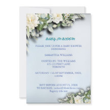 Blommande Baby Baby Shower Inbjudan