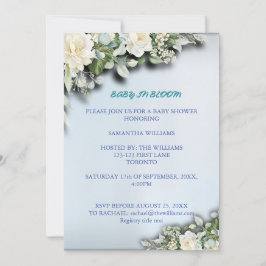 Blommande Baby Baby Shower Inbjudan