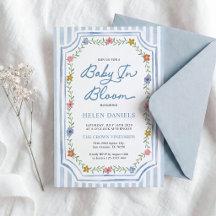 Blommande Baby Baby Shower Inbjudan