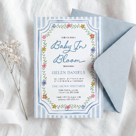Blommande Baby Baby Shower Inbjudan