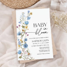 Blommande Baby Baby Shower Inbjudan