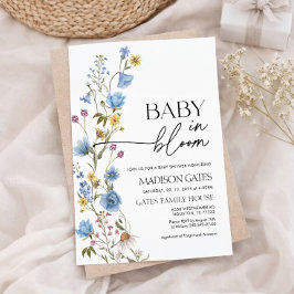 Blommande Baby Baby Shower Inbjudan