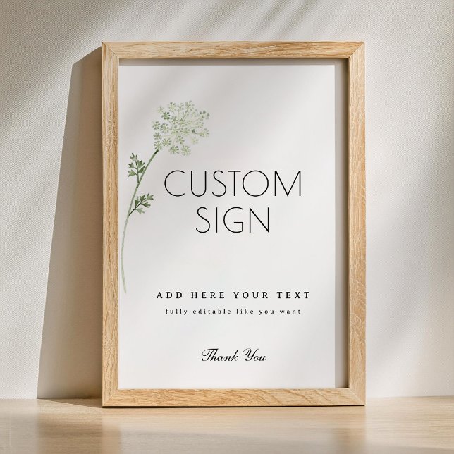 Blommande Baby i Knopp Baby Shower Anpassad Skylt (custom sign for baby shower)