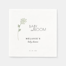 Blommande Baby i Knopp Baby Shower Pappersservett