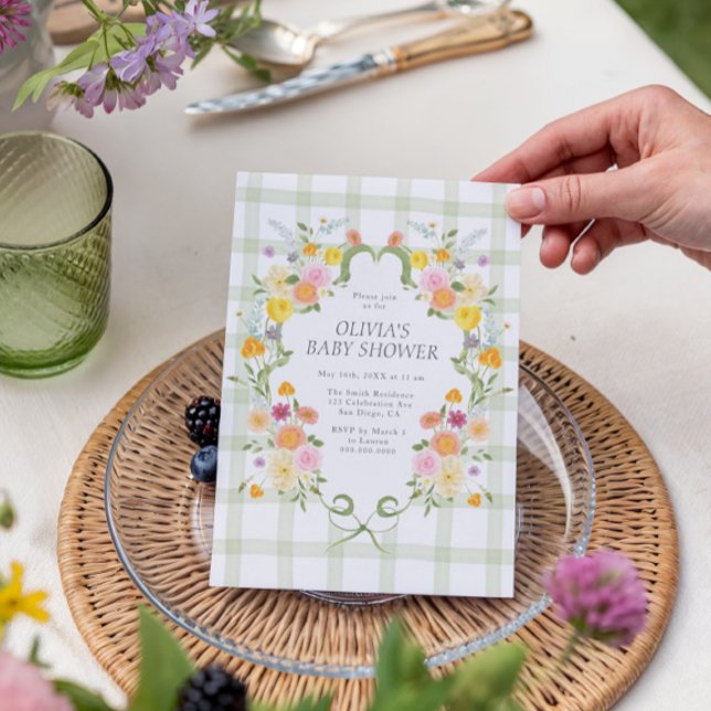 Blommande Baby Shower Inbjudningar (Skapare uppladdad)