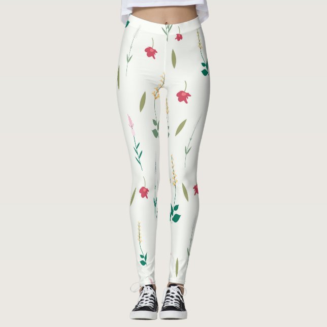 Blommande Blommigt i Vår Leggings (Framsida)