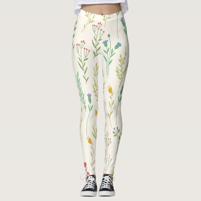 Blommande Blommigt i Vår Leggings (Framsida)