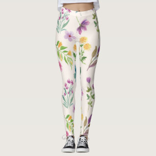 Blommande Blommigt i Vår Leggings