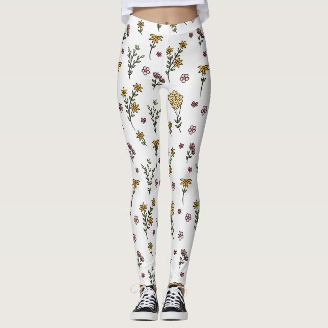 Blommande Blommigt i Vår Leggings (Framsida)