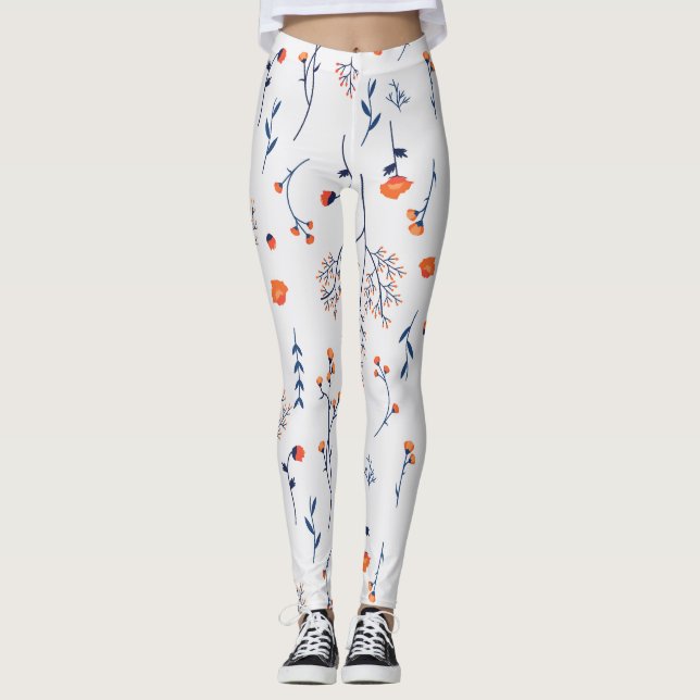 Blommande Blommigt i Vår Leggings (Framsida)