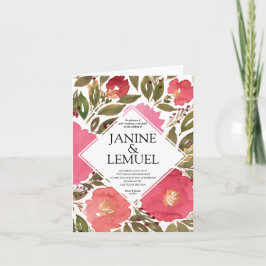 Blommande blommor bröllopsinbjudan inbjudan