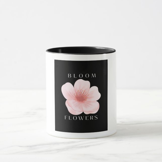 Blommande blommor Elegant rosa blomning Estetisk s Mugg (Center)