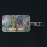 Blommande blommor, höger halva, av Claude Monet Bagagebricka<br><div class="desc">Wisteria (höger halva) (1917-1920) av Claude Monet är en vintage impressionistisk naturmålning som visar den högra halvan av ett större stilleben med blommor. Den är en del av en serie målningar med wisteria som Monet målade under våren från sin trädgård i Giverny,  Frankrike.</div>