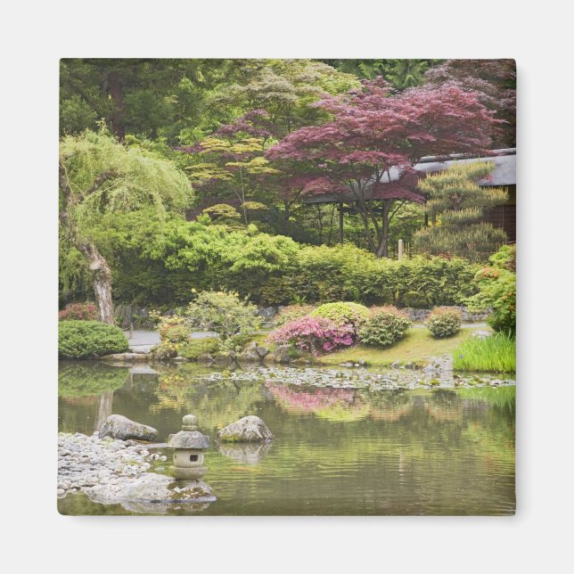 Blommande blommor i Japanska trädgården, Magnet (Framsidan)