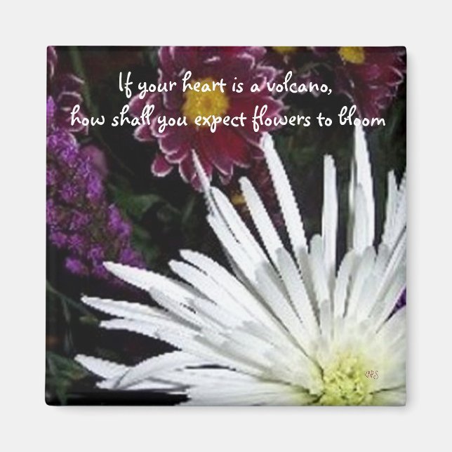 Blommande blommor Inspiration Citat Magnet (Framsidan)