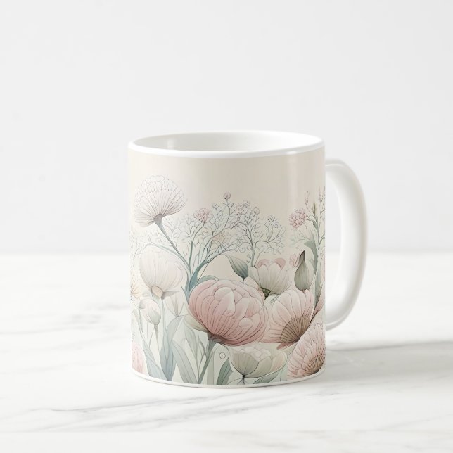 Blommande blommor kaffemugg (Framsida höger)