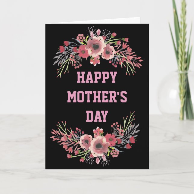 Blommande blommor Mors dag Kort (Framsida)