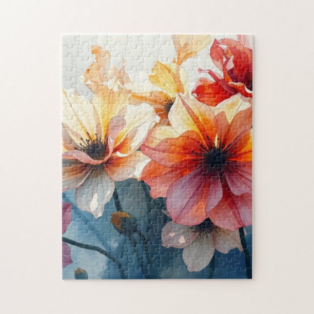 Blommande blommor pussel (Vertikal)
