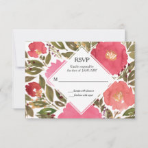 Blommande blommor RSVP-kort