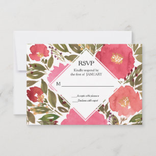 Blommande blommor RSVP-kort Inbjudningar