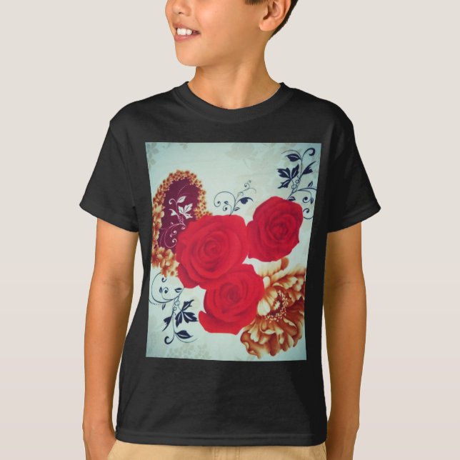 Blommande blommor t shirt (Framsida)