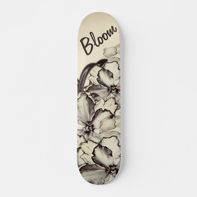 Blommande blomning mini skateboard bräda 18,7 cm (Framsida)