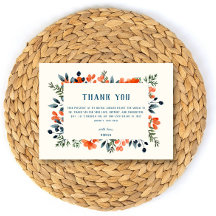 Blommande botaniska orange blomsterbröllopsfest