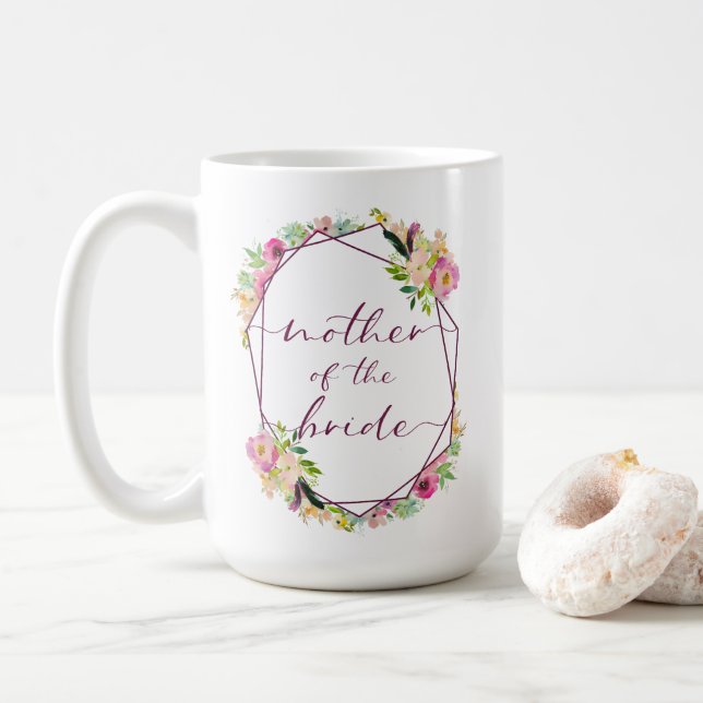 Blommande Chic Mint & Blush Mor till Bruden Kaffemugg (Med munk)