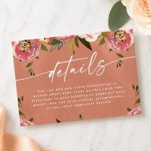 Blommande Chic Rustik Persika Blommig Bröllopsdeta
