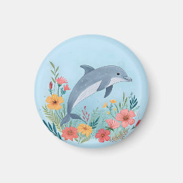 Blommande delfin magnet