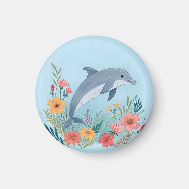 Blommande delfin magnet (Framsidan)