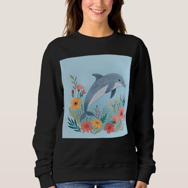 Blommande delfin t shirt (Framsida)