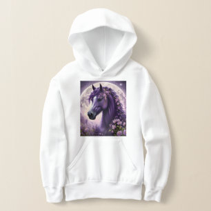 "Blommande Drömmar: Den Lila Blommiga Fantasihäste T Shirt