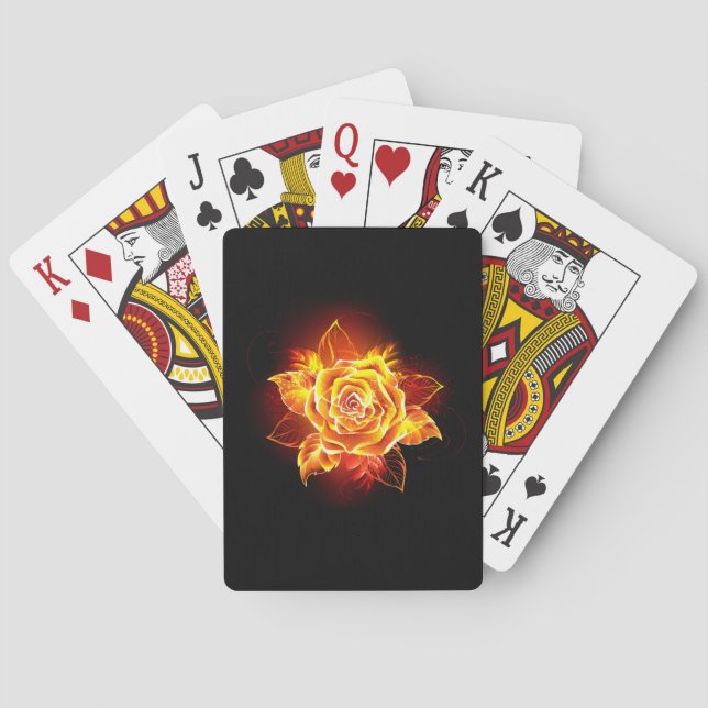 Blommande eldröda rosor casinokort (Baksidan)