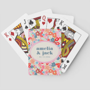 Blommande Glädje Ljus Blommig Maximalistisk Bröllo Casinokort