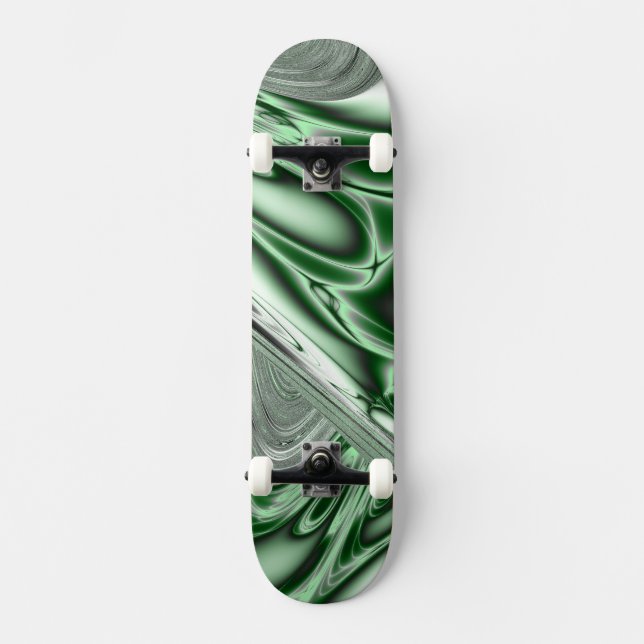 Blommande Grön Fraktal Mini Skateboard Bräda 18,7 Cm (Framsida)