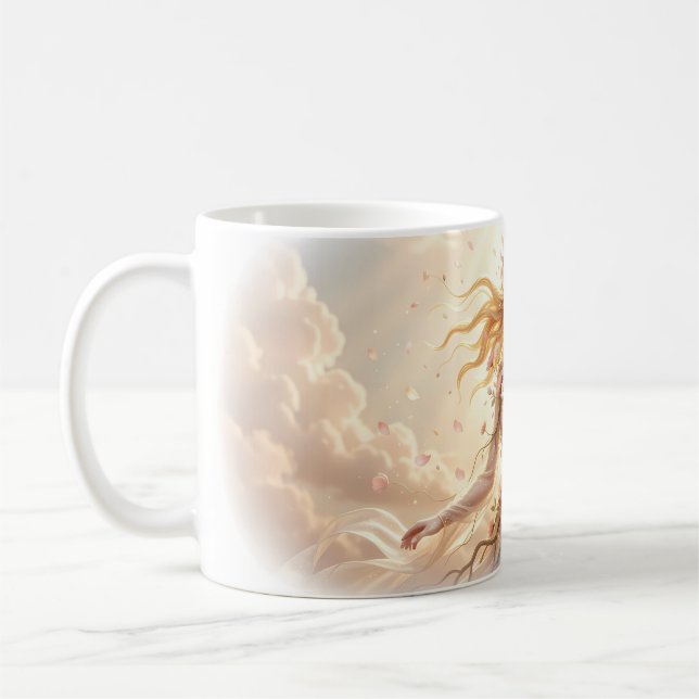 Blommande gudinne blommar bland moln Mugg (Vänster)