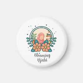 Blommande Hijabi-magnet Magnet