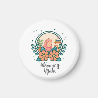 Blommande Hijabi-magnet Magnet
