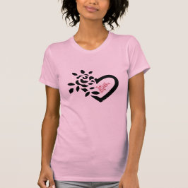 "Blommande Hjärtaträja: Blommig Elegans för Kvinno T Shirt