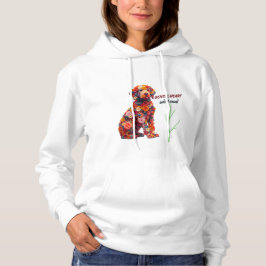 Blommande hund hoodie | Söt blomma puppy tröja