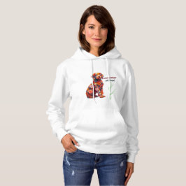 Blommande hund hoodie | Söt blomma puppy tröja