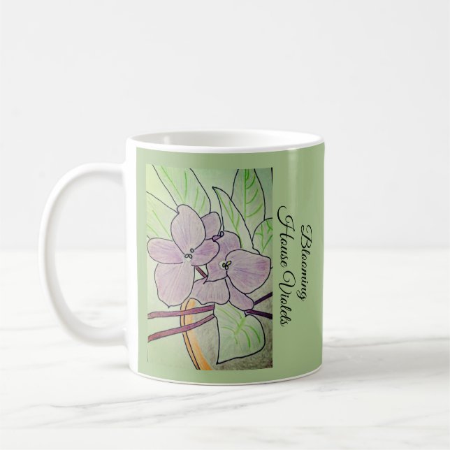 Blommande husviol  kaffemugg (Vänster)