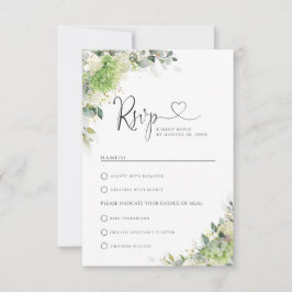 Blommande Hydrangeas Bröllop Med Måltidsval RSVP OSA Kort